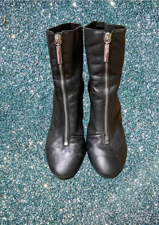 Office Black Leather Boots