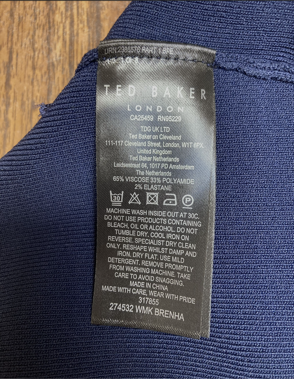 Ted Baker Navy Crop Top